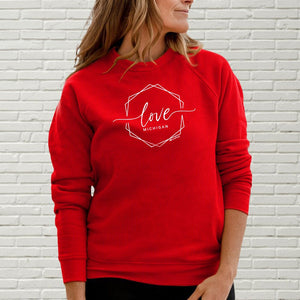"Michigan Lovely" Relaxed Fit Angel Fleece Pullover Crew