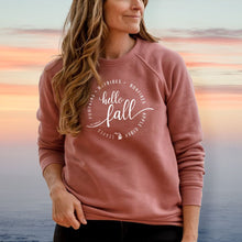Load image into Gallery viewer, &quot;Hello Fall&quot; Relaxed Fit Angel Fleece Pullover Crew