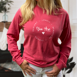 "You Are Loved" Relaxed Fit Stonewashed Long Sleeve T-Shirt