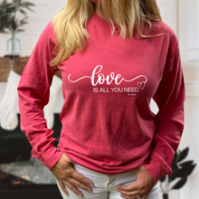 Load image into Gallery viewer, &quot;Love Is All You Need&quot; Relaxed Fit Stonewashed Long Sleeve T-Shirt