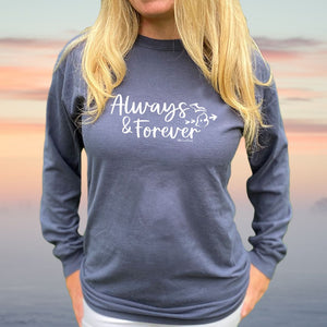 "Always & Forever" Relaxed Fit Stonewashed Long Sleeve T-Shirt