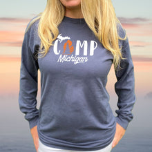 Load image into Gallery viewer, &quot;Camp Michigan&quot; Relaxed Fit Stonewashed Long Sleeve T-Shirt