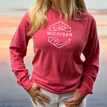 Load image into Gallery viewer, &quot;Michigan Sunset&quot; Relaxed Fit Stonewashed Long Sleeve T-Shirt
