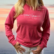 Load image into Gallery viewer, &quot;Wine Lover&quot; Relaxed Fit Stonewashed Long Sleeve T-Shirt