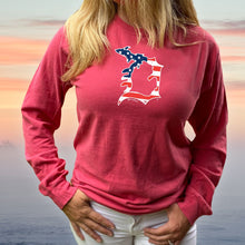 Load image into Gallery viewer, &quot;Michigan D Flag&quot; Relaxed Fit Stonewashed Long Sleeve T-Shirt