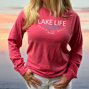 "Lake Life WAVES" Relaxed Fit Stonewashed Long Sleeve T-Shirt