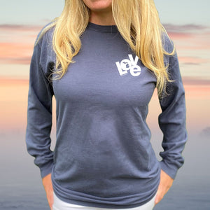 "Love The Mitten" Relaxed Fit Stonewashed Long Sleeve T-Shirt