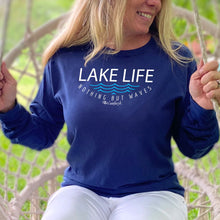 Load image into Gallery viewer, &quot;Lake Life WAVES&quot; Relaxed Fit Stonewashed Long Sleeve T-Shirt