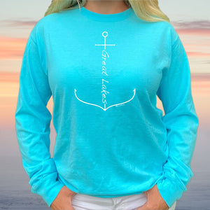 "Great Lakes Anchor" Relaxed Fit Stonewashed Long Sleeve T-Shirt