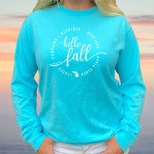 Load image into Gallery viewer, &quot;Hello Fall&quot; Relaxed Fit Stonewashed Long Sleeve T-Shirt