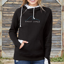 Load image into Gallery viewer, &quot;Great Lakes Tide&quot; Women&#39;s Striped Double Hood Pullover