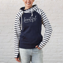 Load image into Gallery viewer, &quot;Beautiful Michigan&quot; Women&#39;s Striped Double Hood Pullover