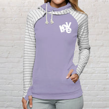 Load image into Gallery viewer, &quot;Love The Mitten&quot; Women&#39;s Striped Double Hood Pullover
