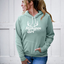 Load image into Gallery viewer, &quot;Michigan Girl Antler&quot; Relaxed Fit Angel Fleece Hoodie