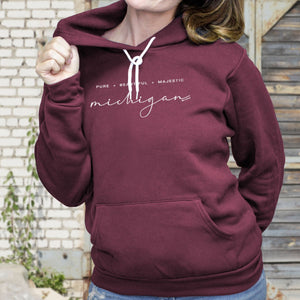 "Majestic Michigan" Relaxed Fit Angel Fleece Hoodie