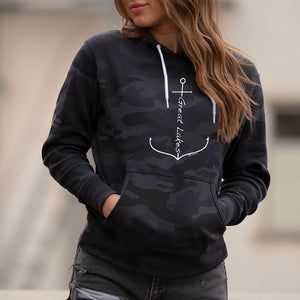 "Great Lakes Anchor" Women's Camo Hoodie