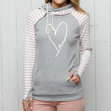 Load image into Gallery viewer, &quot;Michigan Made With Love&quot; Women&#39;s Striped Double Hood Pullover