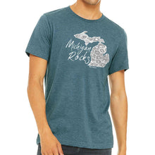 Load image into Gallery viewer, &quot;Michigan Rocks Petoskey Stone&quot; Men&#39;s Crew T-Shirt