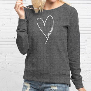 "Michigan Made With Love" Women's Pullover Crew