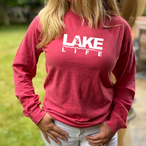 "Michigan Lake Life" Relaxed Fit Stonewashed Long Sleeve T-Shirt
