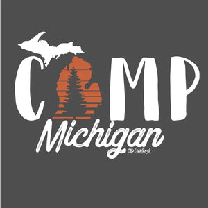 "Camp Michigan" Relaxed Fit Stonewashed Crew Sweatshirt