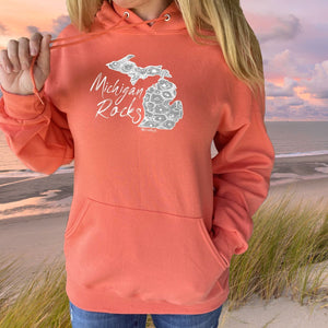 "Michigan Rocks Petoskey Stone" Relaxed Fit Classic Hoodie