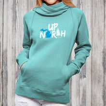 Load image into Gallery viewer, &quot;Up North Michigan Woods&quot; Women&#39;s Fleece Funnel Neck Pullover Hoodie
