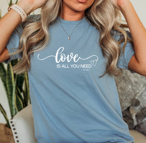 "Love Is All You Need" Relaxed Fit Stonewashed T-Shirt