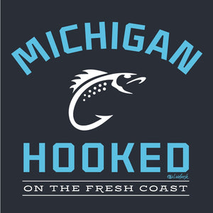 "Get Hooked On Michigan" Men's Long Sleeve T-Shirt