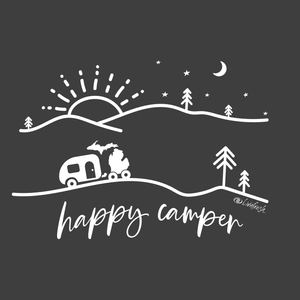 "Happy Camper" Relaxed Fit Stonewashed Long Sleeve T-Shirt