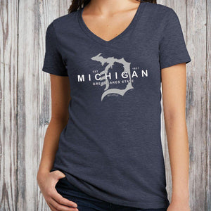 "Michigan D Established 1837" Women's V-Neck