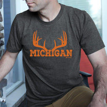 Load image into Gallery viewer, &quot;Michigan Antler&quot; Men&#39;s Crew T-Shirt