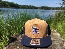 Load image into Gallery viewer, Michigan D Flag Cork Flat Bill Hat Navy