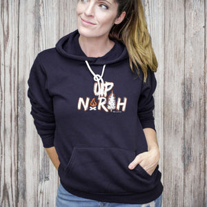 "Campfire Up North" Relaxed Fit  Angel Fleece Hoodie