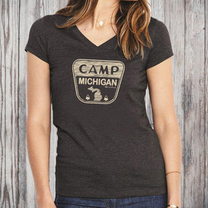 "Michigan Campground" Women's V-Neck