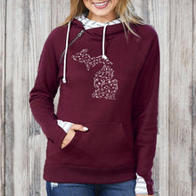 Load image into Gallery viewer, &quot;Michigan Fall Wonder&quot; Women&#39;s Striped Double Hood Pullover