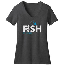Load image into Gallery viewer, Michigan Fisherman Womens V-Neck