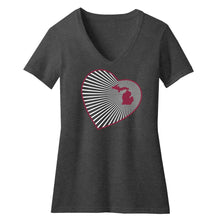 Load image into Gallery viewer, Michigan Heart Women&#39;s V-Neck