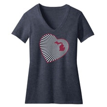 Load image into Gallery viewer, Michigan Heart Women&#39;s V-Neck