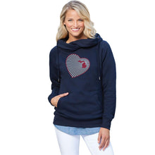 Load image into Gallery viewer, Michigan Heart Womens Fleece Funnel Neck Pullover Hoodie