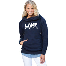 Load image into Gallery viewer, Michigan Lake Life Womens Fleece Funnel Neck Pullover Hoodie