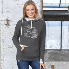 Load image into Gallery viewer, Michigan Love Where You&#39;re From Womens Striped Double Hood Pullover