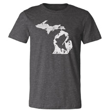 Load image into Gallery viewer, Michigan Fishing State Unisex  T-Shirt Charcoal