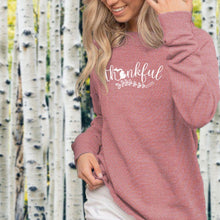Load image into Gallery viewer, &quot;Michigan Thankful&quot; Women&#39;s Ultra Soft Wave Wash Crew Sweatshirt