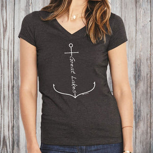 "Great Lakes Anchor" Women's V-Neck