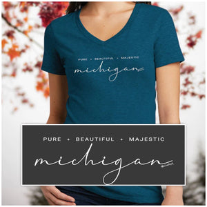 "Majestic Michigan" Women's V-Neck