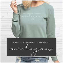 Load image into Gallery viewer, &quot;Majestic Michigan&quot; Women&#39;s Pullover Crew