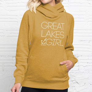 "Great Lakes Girl" Women's Classic Funnel Neck Pullover Hoodie