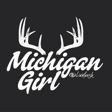 Load image into Gallery viewer, &quot;Michigan Girl Antler&quot; Relaxed Fit Angel Fleece Pullover Crew