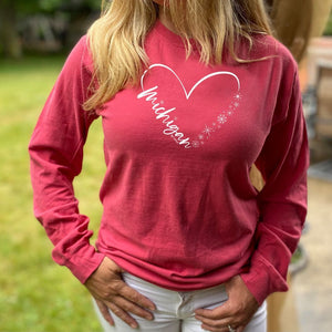 "Fall In Love With Winter" Relaxed Fit Stonewashed Long Sleeve T-Shirt